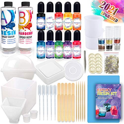 Catcrafter Silicone Epoxy Resin Molds Kit - 5 Pcs Large Mold for D...
