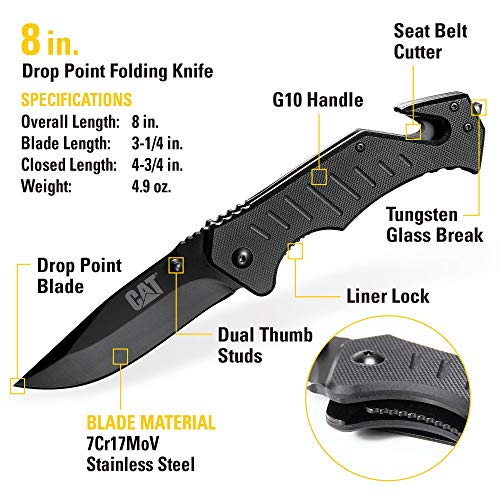 Caterpillar - 4 Pc. Mft, Folding Knife, Pocket Tool Set, Tool Sets...