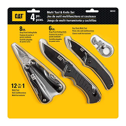 Caterpillar - 4 Pc. Mft, Folding Knife, Pocket Tool Set, Tool Sets...