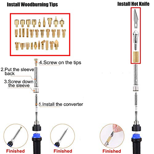 97Pcs Wood Burning Kit, Professional Woodburning Tool with Solderi...