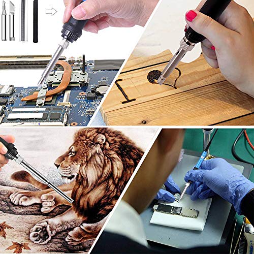 97Pcs Wood Burning Kit, Professional Woodburning Tool with Solderi...