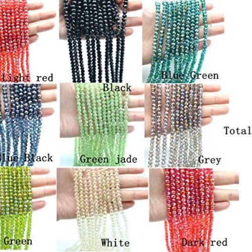 Catotrem Faceted Glass Crystal Beads Strands Briolette Rondelle Cr...