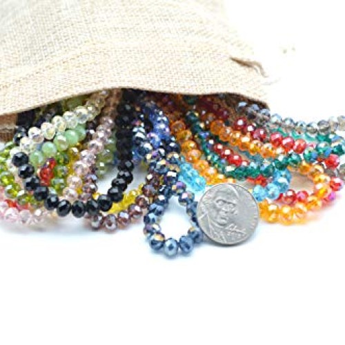 Catotrem Faceted Glass Crystal Beads Strands Briolette Rondelle Cr...