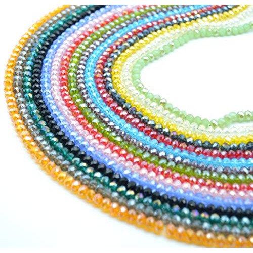 Catotrem Faceted Glass Crystal Beads Strands Briolette Rondelle Cr...