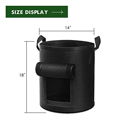 Cavisoo 5-Pack 10 Gallon Potato Grow Bags, Garden Planting Bag wit...