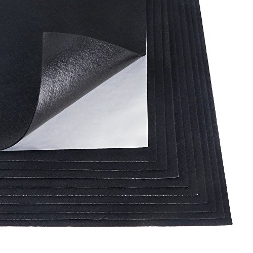 Caydo 10 Pieces Black Adhesive Back Felt Sheets Fabric Sticky Back...