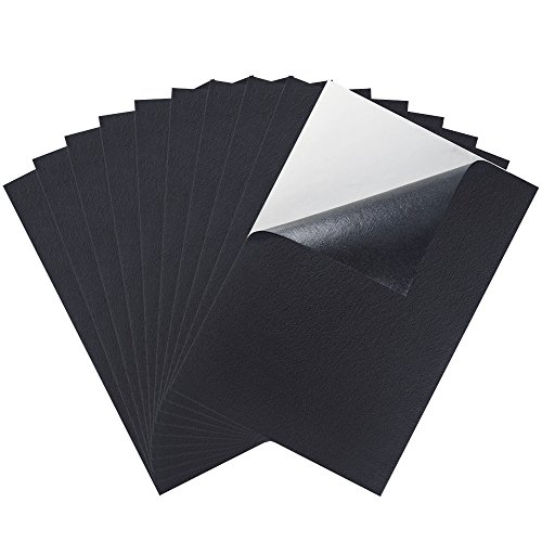 Caydo 10 Pieces Black Adhesive Back Felt Sheets Fabric Sticky Back...