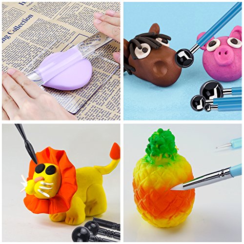Caydo 15 Pieces Carving Modeling Tool Set Including Ball Stylus Cl...