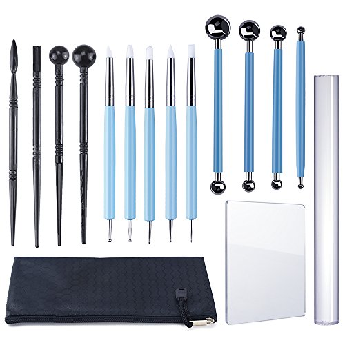 Caydo 15 Pieces Carving Modeling Tool Set Including Ball Stylus Cl...