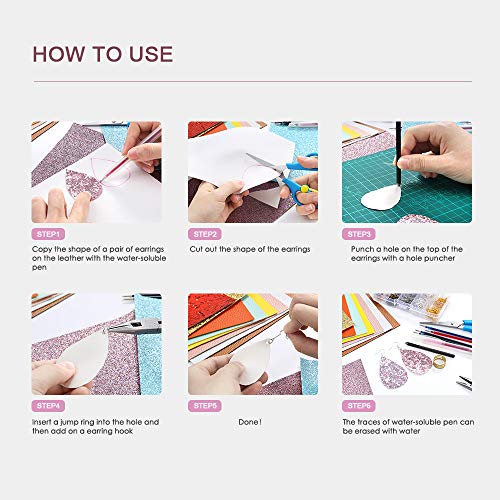 Caydo 24 Pieces Leather Earring Making Kit Include Instructions, 4...