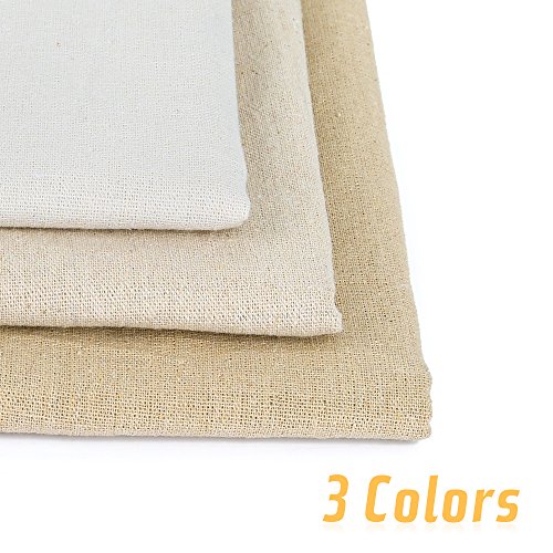 Caydo 3 Pieces Large Size Linen Needlework Fabric for Garment Craf...