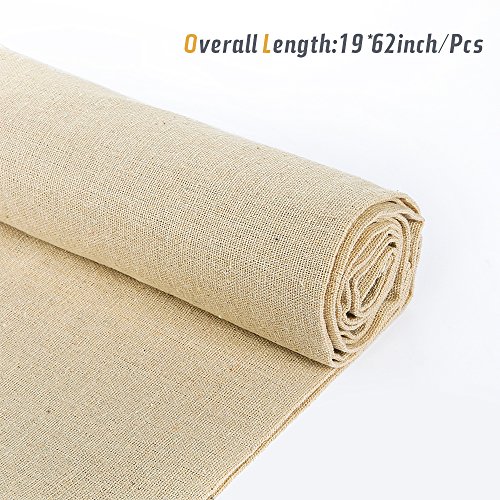 Caydo 3 Pieces Large Size Linen Needlework Fabric for Garment Craf...