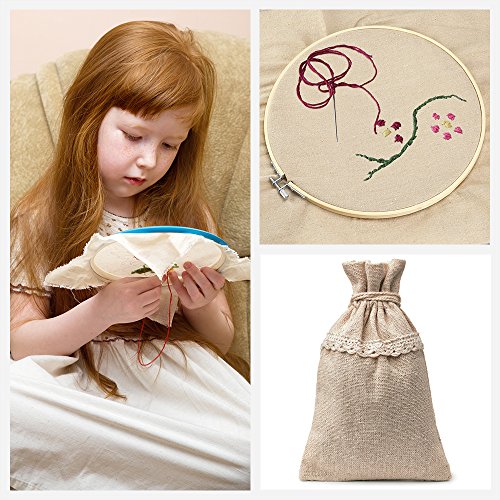 Caydo 3 Pieces Large Size Linen Needlework Fabric for Garment Craf...