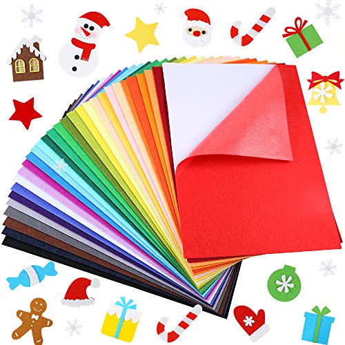 Caydo 30 Pcs 8 x 12 Adhesive Backed Felt Fabric Sheets, Assorted...