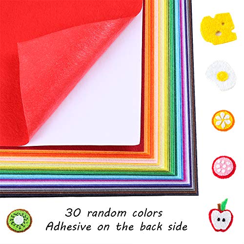 Caydo 30 Pcs 8 x 12 Adhesive Backed Felt Fabric Sheets, Assorted...