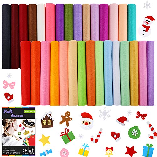 Caydo 30 Pcs 8 x 12 Adhesive Backed Felt Fabric Sheets, Assorted...
