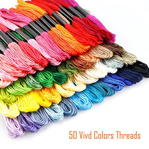 Caydo Embroidery Floss 50 Skeins Friendship Bracelets Floss Rainbo...
