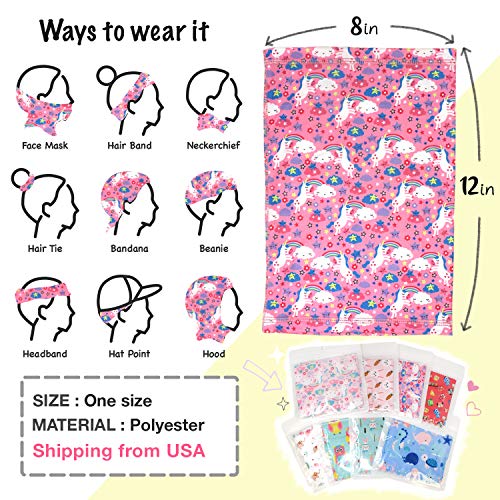 Unisex Kids Girls Tube Neck Gaiter Breathable Washable Reusable Fa...