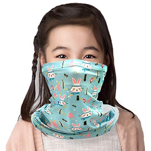 Unisex Kids Girls Tube Neck Gaiter Breathable Washable Reusable Fa...
