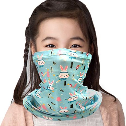 Unisex Kids Girls Tube Neck Gaiter Breathable Washable Reusable Fa...