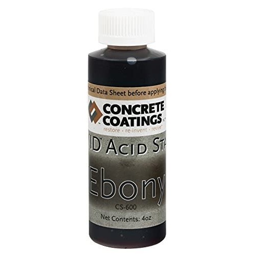 CC Concrete Coatings Vivid Acid Stain for Concrete Ebony 4OZ