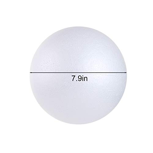 2PCS 7.9 Inch White Foam Balls Polystyrene Craft Balls Styrofoam B...