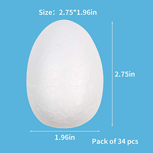 Decora 7cm Natural White Styrofoam Eggs Craft Egg Foam Handmade Ba...