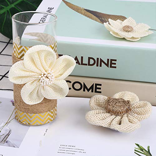 Handmade Natural Rustic Burlap Flowers Assorted Burlap Rose 20PCS ...