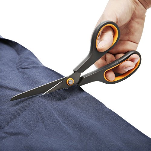 CCR Scissors 8 Inch Soft Comfort-Grip Handles Sharp Titanium Blade...