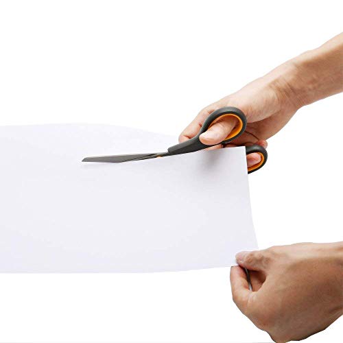 CCR Scissors 8 Inch Soft Comfort-Grip Handles Sharp Titanium Blade...