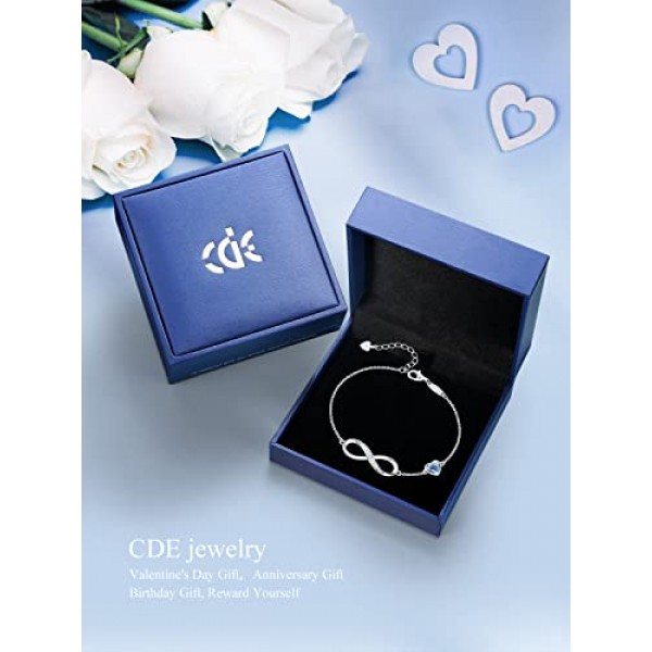 CDE Infinity Heart Symbol Charm Bracelet for Women 925 Sterling Si...