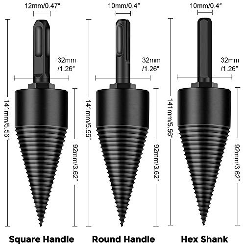 Splitting Wood Cone Drill Bit, Heavy Duty Drill Screw Cone Driver-...