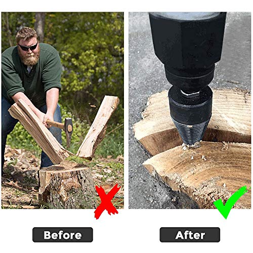 Splitting Wood Cone Drill Bit, Heavy Duty Drill Screw Cone Driver-...