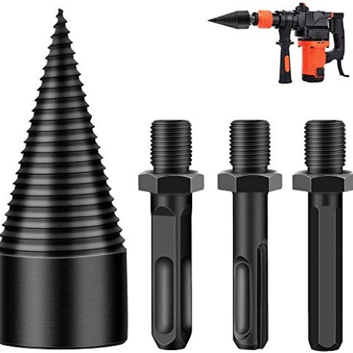 Splitting Wood Cone Drill Bit, Heavy Duty Drill Screw Cone Driver-...