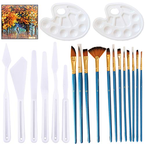 Paint Palette and Painting Knife Set,2 Pcs Paint Trays,6 Pcs Paint...
