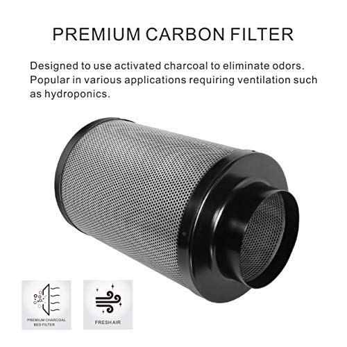 4 Carbon Filter with Reversible Flange Odor Control Activated Ch...