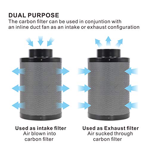 4 Carbon Filter with Reversible Flange Odor Control Activated Ch...