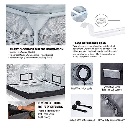 cdmall Grow Tent Room Complete Kit 48x24x72 Kit Hydroponic Supp...