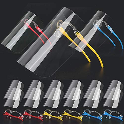 Face Shields Set with 12 Replaceable Anti Fog Shields and 6 Reusab...