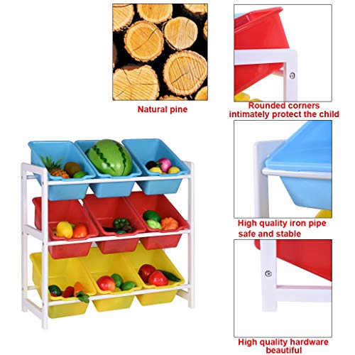 Celiy_Ship from US Warehouse Solid Wood Toy Rack Kids Toy Storage...