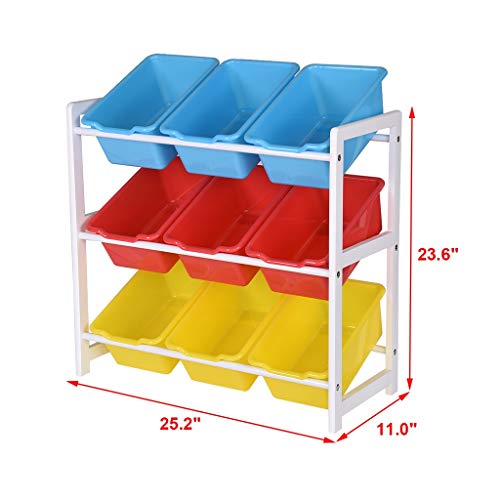 Celiy_Ship from US Warehouse Solid Wood Toy Rack Kids Toy Storage...