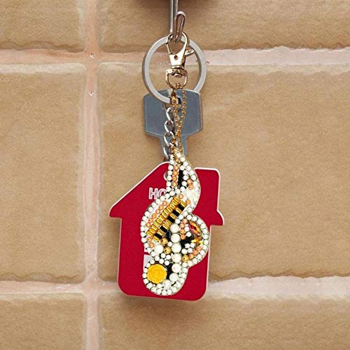 Diamond Painting Keychain, DIY 5D Full Drill Diamond Painting Pend...