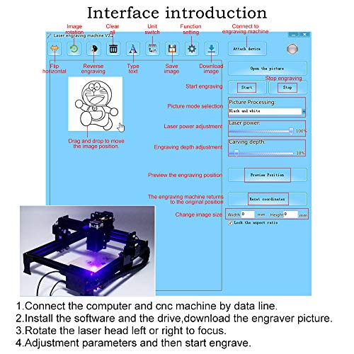 3000mw Upgrade Laser Engraver CNC Engraving Machine DIY Pro Engrav...
