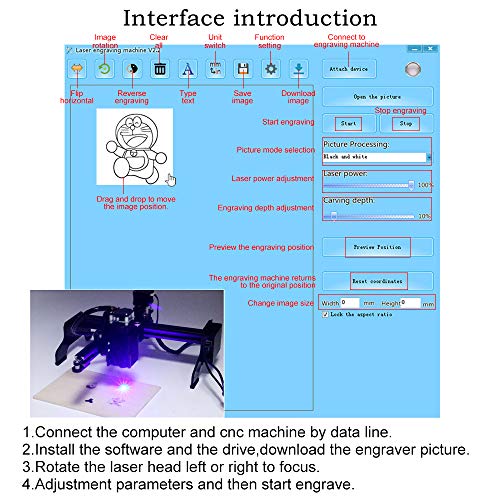 7000mw Upgrade Laser CNC Engraver Engraving Machine DIY Pro Engrav...