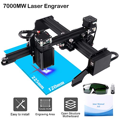 7000mw Upgrade Laser CNC Engraver Engraving Machine DIY Pro Engrav...