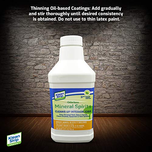 Klean Strip Green Odorless Mineral Spirits with Chemical Resistant...