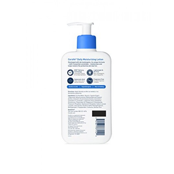 CeraVe Daily Moisturizing Lotion 12 oz with Hyaluronic Acid and Ce...