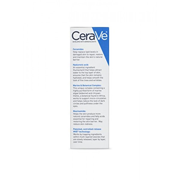 CeraVe Eye Repair Cream 0.5 oz for Dark Circles Under Eyes and Puf...