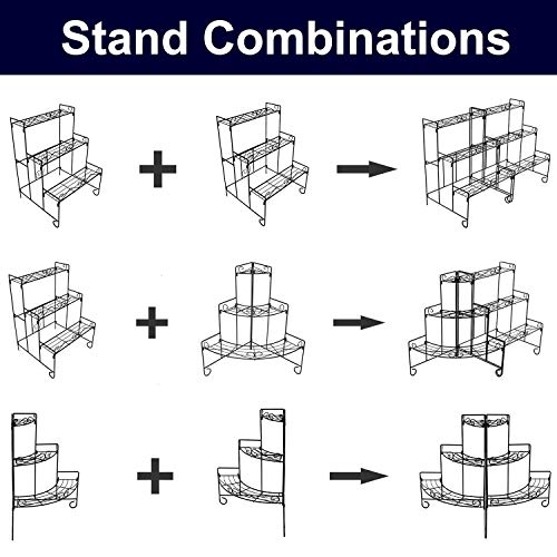 CERBIOR Plant Stand Planter Shelves Flowers, 3-Tier Free Standing ...