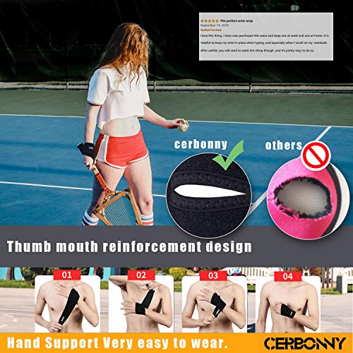 Carpal Tunnel Wrist Brace ,Cerbonny 2Pack Wrist Support Brace Adju...